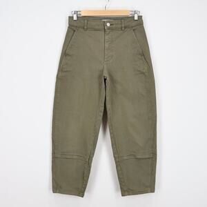 Everlane The Utility Barrel Pant High Rise Tapered Leg In Dark Moss Size 6
